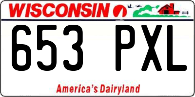 WI license plate 653PXL