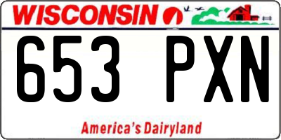 WI license plate 653PXN