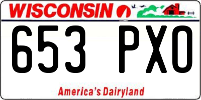 WI license plate 653PXO