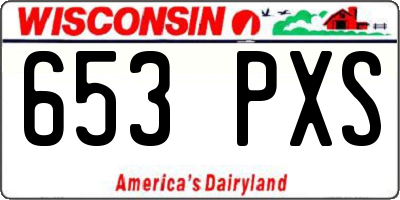 WI license plate 653PXS