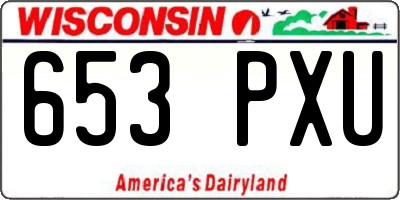WI license plate 653PXU