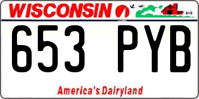WI license plate 653PYB
