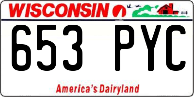 WI license plate 653PYC