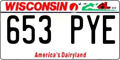 WI license plate 653PYE