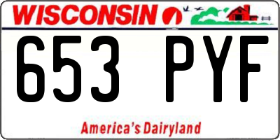 WI license plate 653PYF