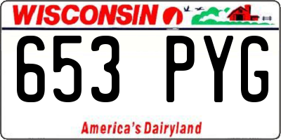 WI license plate 653PYG