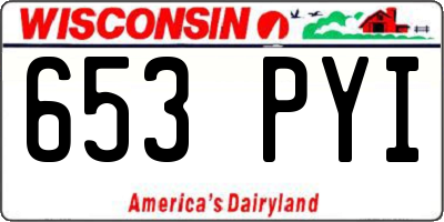 WI license plate 653PYI
