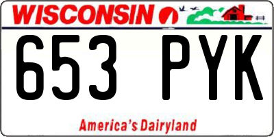 WI license plate 653PYK