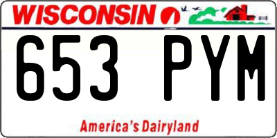 WI license plate 653PYM