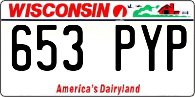 WI license plate 653PYP
