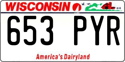 WI license plate 653PYR