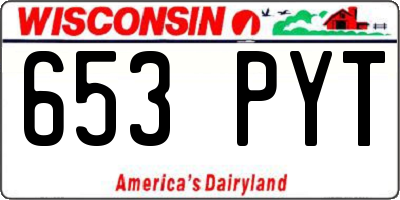 WI license plate 653PYT