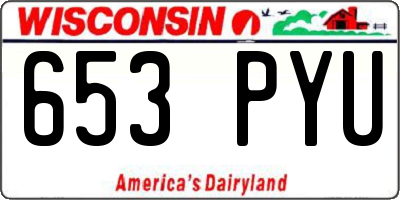 WI license plate 653PYU
