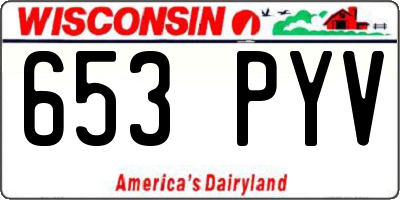 WI license plate 653PYV