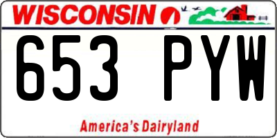 WI license plate 653PYW
