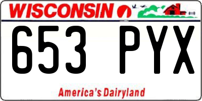 WI license plate 653PYX