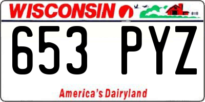 WI license plate 653PYZ