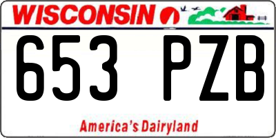 WI license plate 653PZB