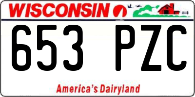 WI license plate 653PZC