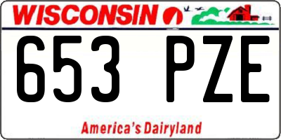 WI license plate 653PZE