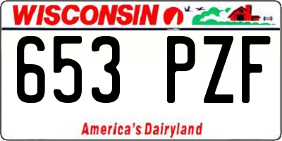 WI license plate 653PZF