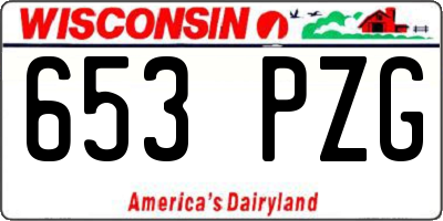 WI license plate 653PZG