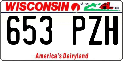 WI license plate 653PZH