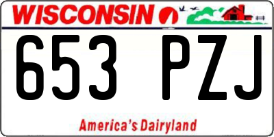 WI license plate 653PZJ