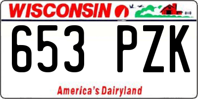 WI license plate 653PZK