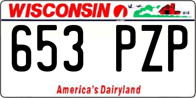 WI license plate 653PZP