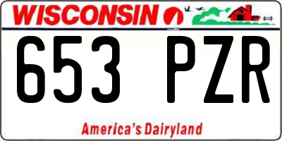 WI license plate 653PZR