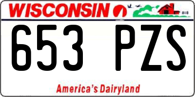 WI license plate 653PZS