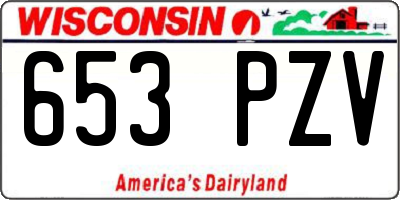 WI license plate 653PZV