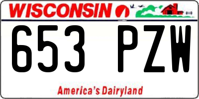 WI license plate 653PZW