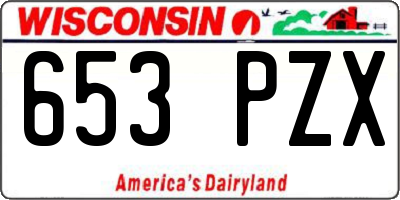 WI license plate 653PZX