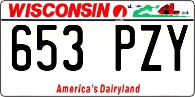 WI license plate 653PZY