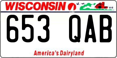 WI license plate 653QAB
