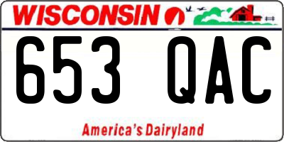 WI license plate 653QAC