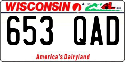 WI license plate 653QAD