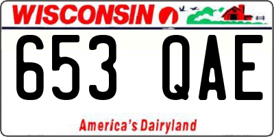 WI license plate 653QAE