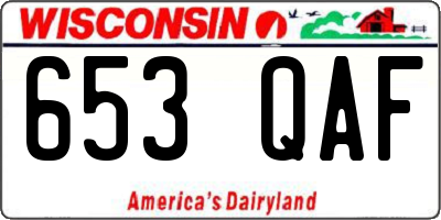 WI license plate 653QAF