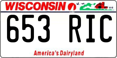 WI license plate 653RIC