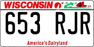 WI license plate 653RJR