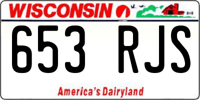WI license plate 653RJS