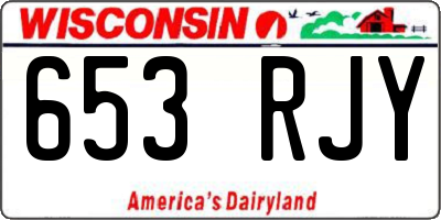 WI license plate 653RJY