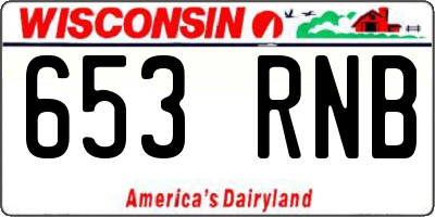 WI license plate 653RNB