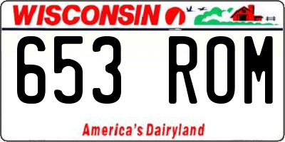 WI license plate 653ROM
