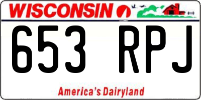 WI license plate 653RPJ