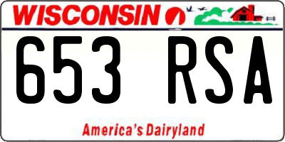 WI license plate 653RSA