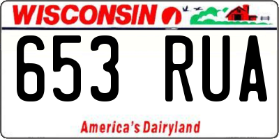 WI license plate 653RUA